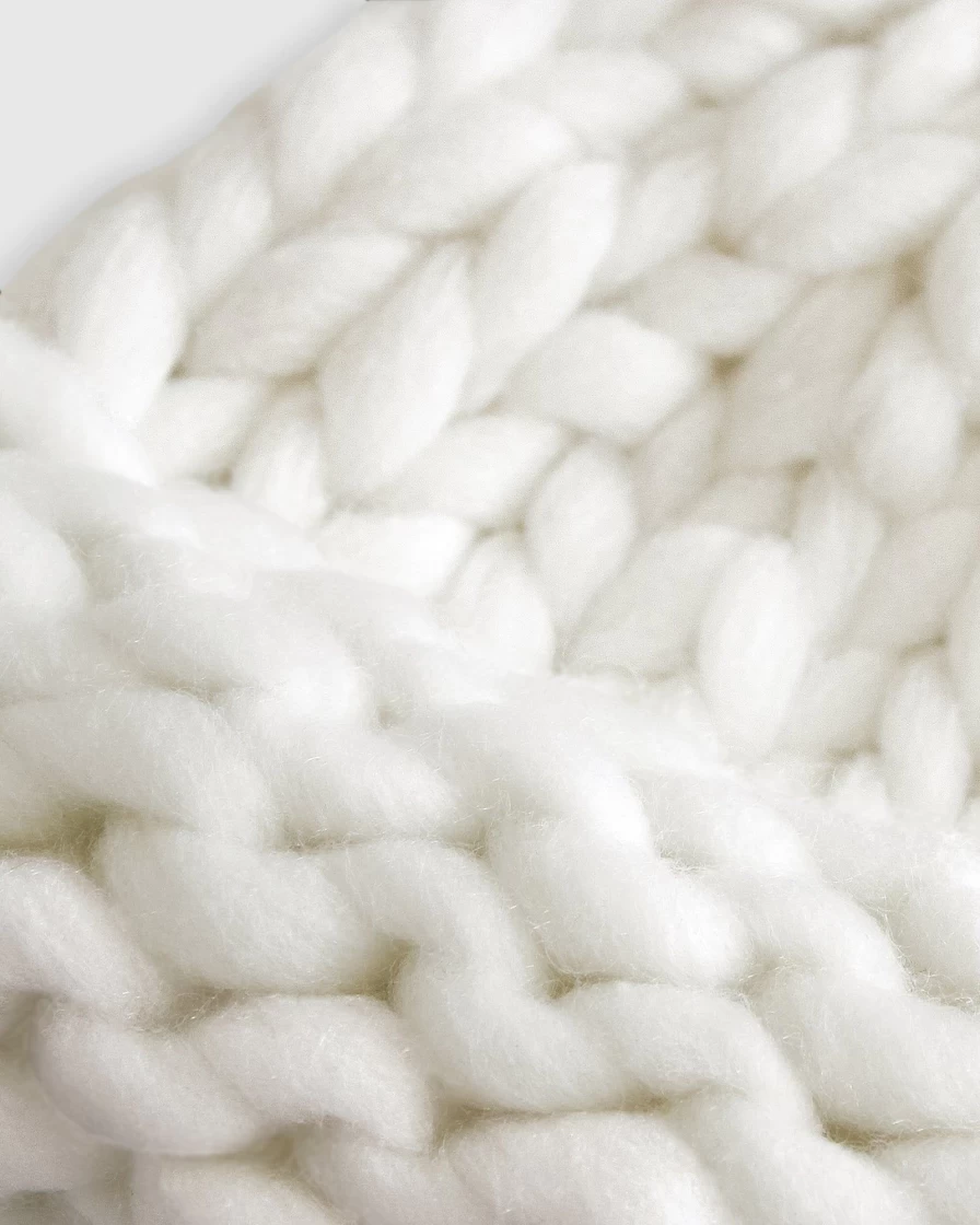 Belle & Bloom Women's Off-White Snowflake Hand Knitted Beanie - Winter Crochet Hat