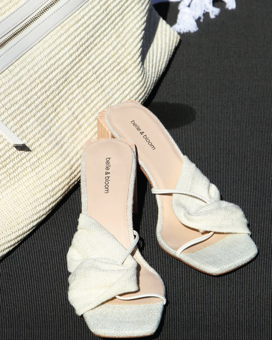 Belle & Bloom Women's Lust For Life Mule in Natural - Comfortable Slide Sandals