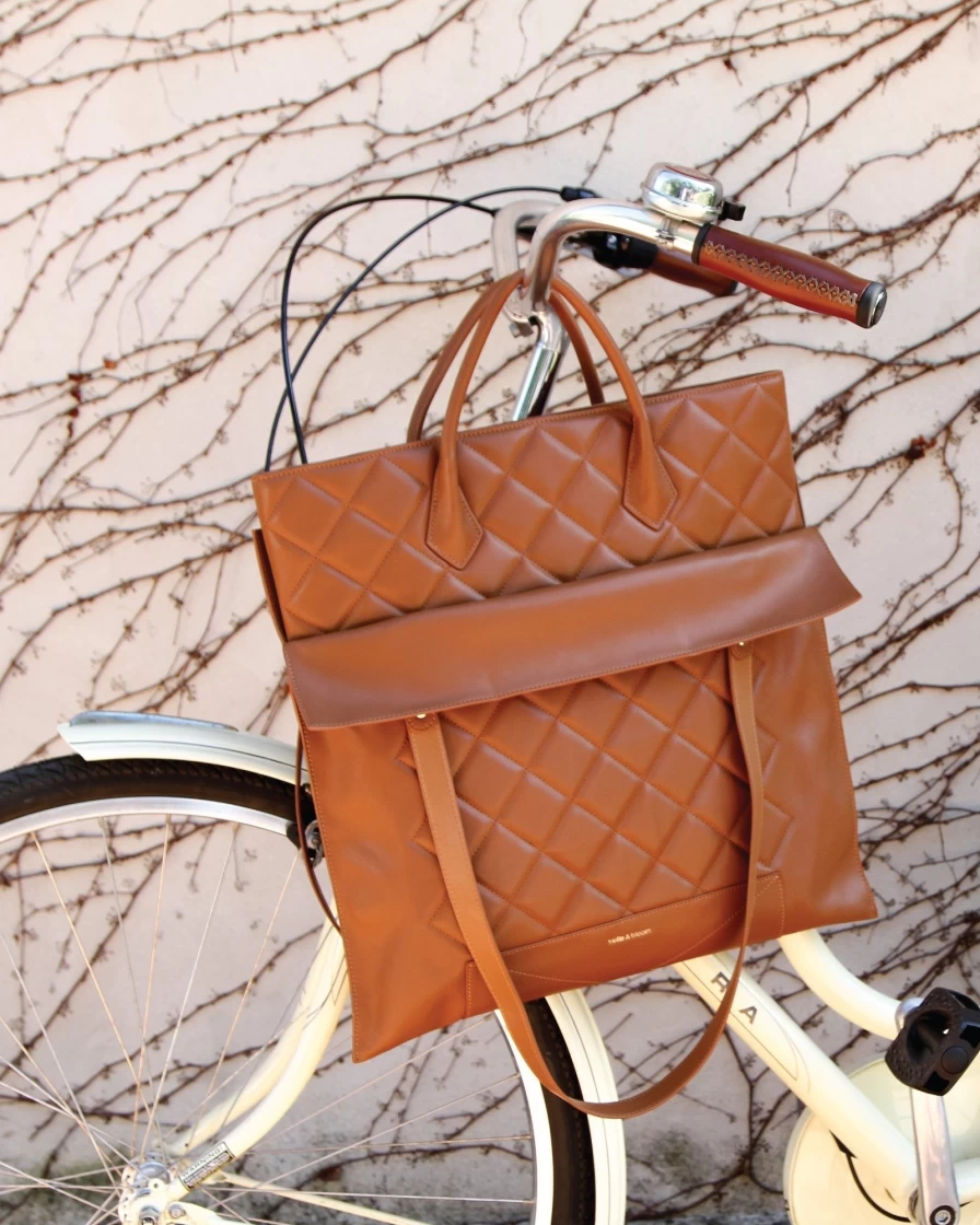 Belle & Bloom Women's Camel Quilted Leather Tote Bag - Lost Lovers Design