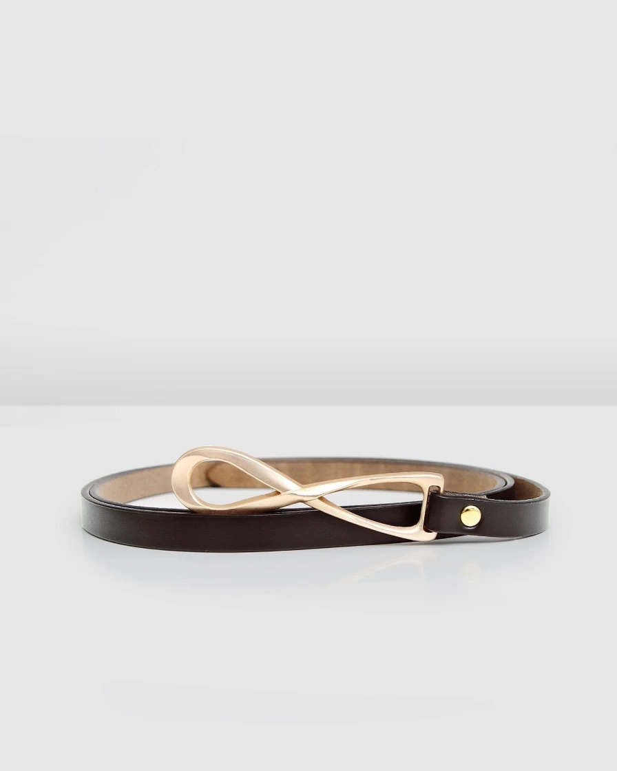 Belle & Bloom Women's Black Leather Tie Belt - London Mood Style
