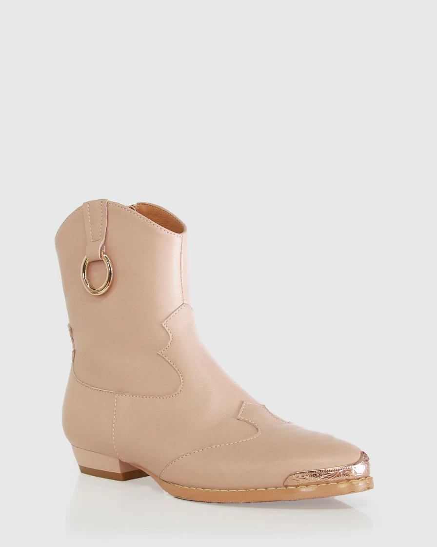 Belle & Bloom Girls' Dallas Mini Western Boot in Dusty Pink - Stylish Kids Cowboy Boots