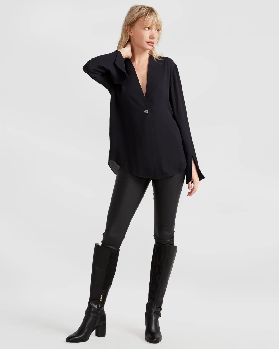 Belle & Bloom Women's Sheer Genius Lightweight Blazer - Black Stylish Tailored Jacket
