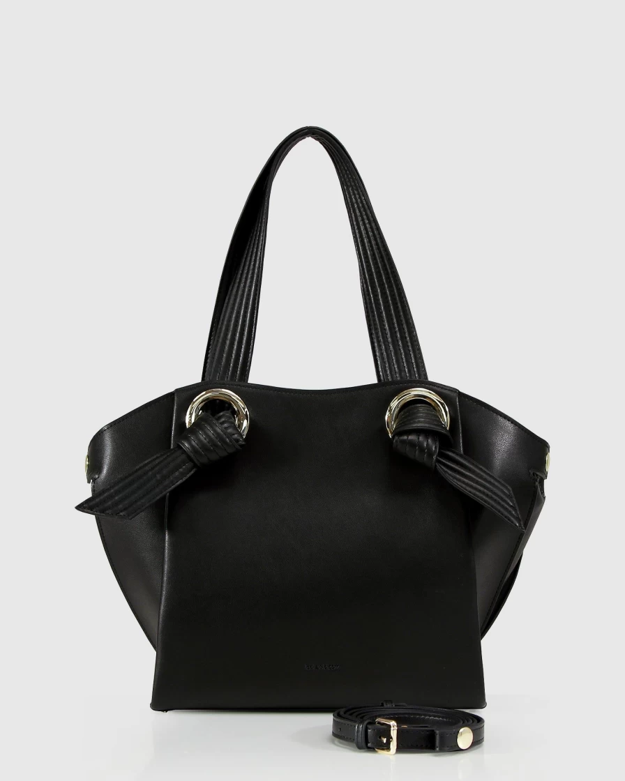 Belle & Bloom Women's Black Heart Of Gold Leather Shoulder Bag