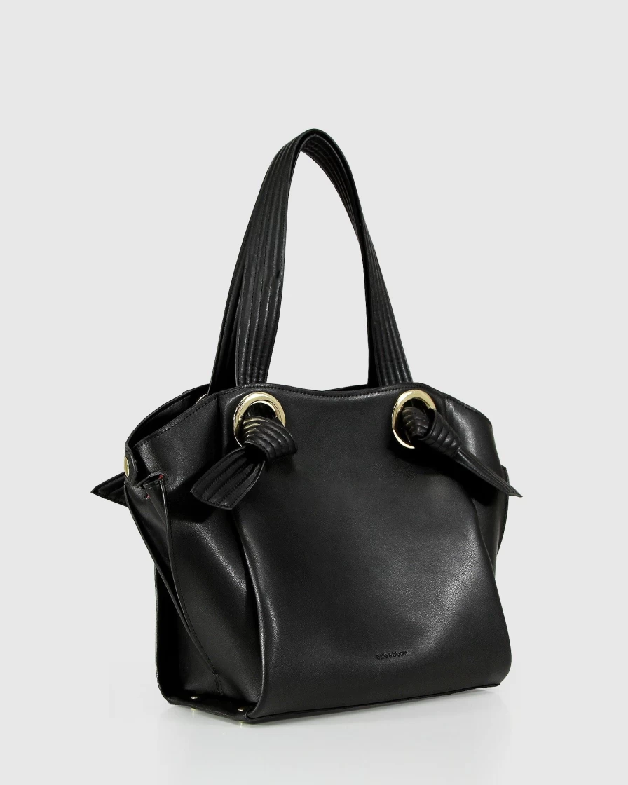 Belle & Bloom Women's Black Heart Of Gold Leather Shoulder Bag