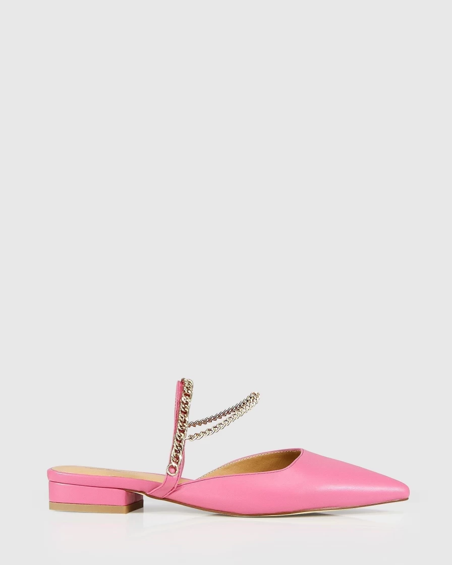 Belle & Bloom Women's Hot Pink Leather On The Go Flats for Comfortable Walking