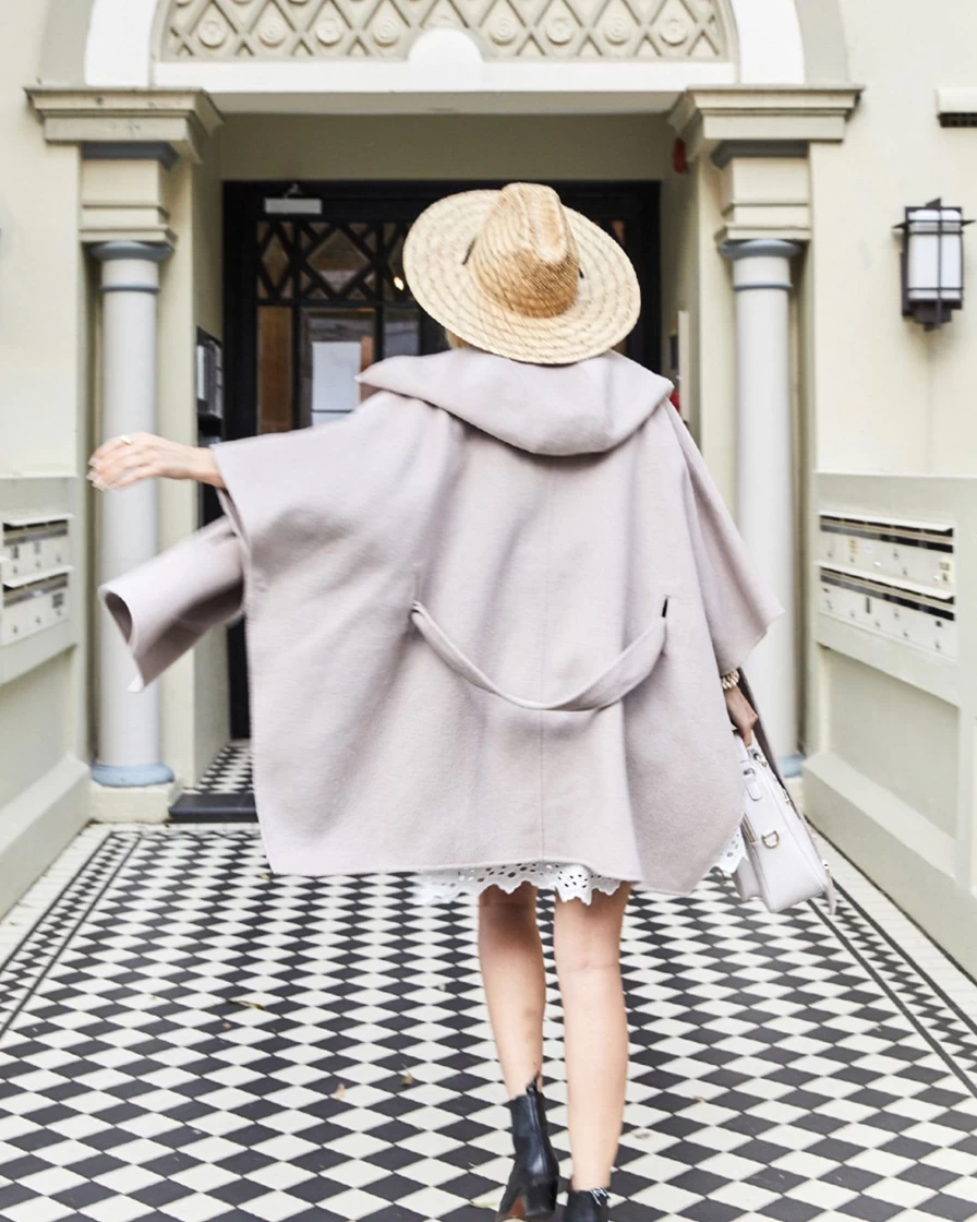 Belle & Bloom Women's Wool Blend Cape Coat - Sand, Jackson Landing Style
