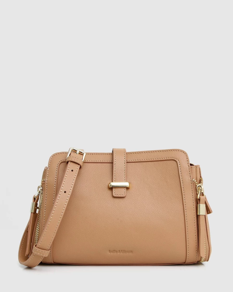 Belle & Bloom Women's Light Camel Cross-Body Bag - Stylish & Functional Your Girl Handbag