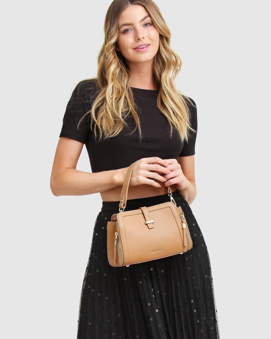 Belle & Bloom Women's Light Camel Cross-Body Bag - Stylish & Functional Your Girl Handbag