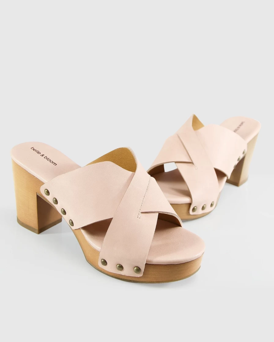 Belle & Bloom Women's Midtown Clog Mule in Blush - Comfortable Slip-On Shoes