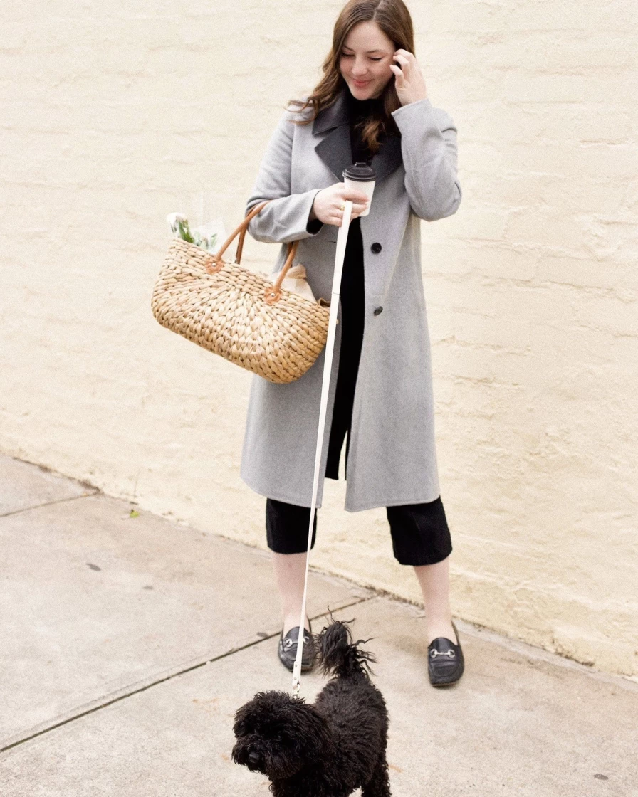 Belle & Bloom Women's Grey Lexington Wool Blend Two-Tone Coat
