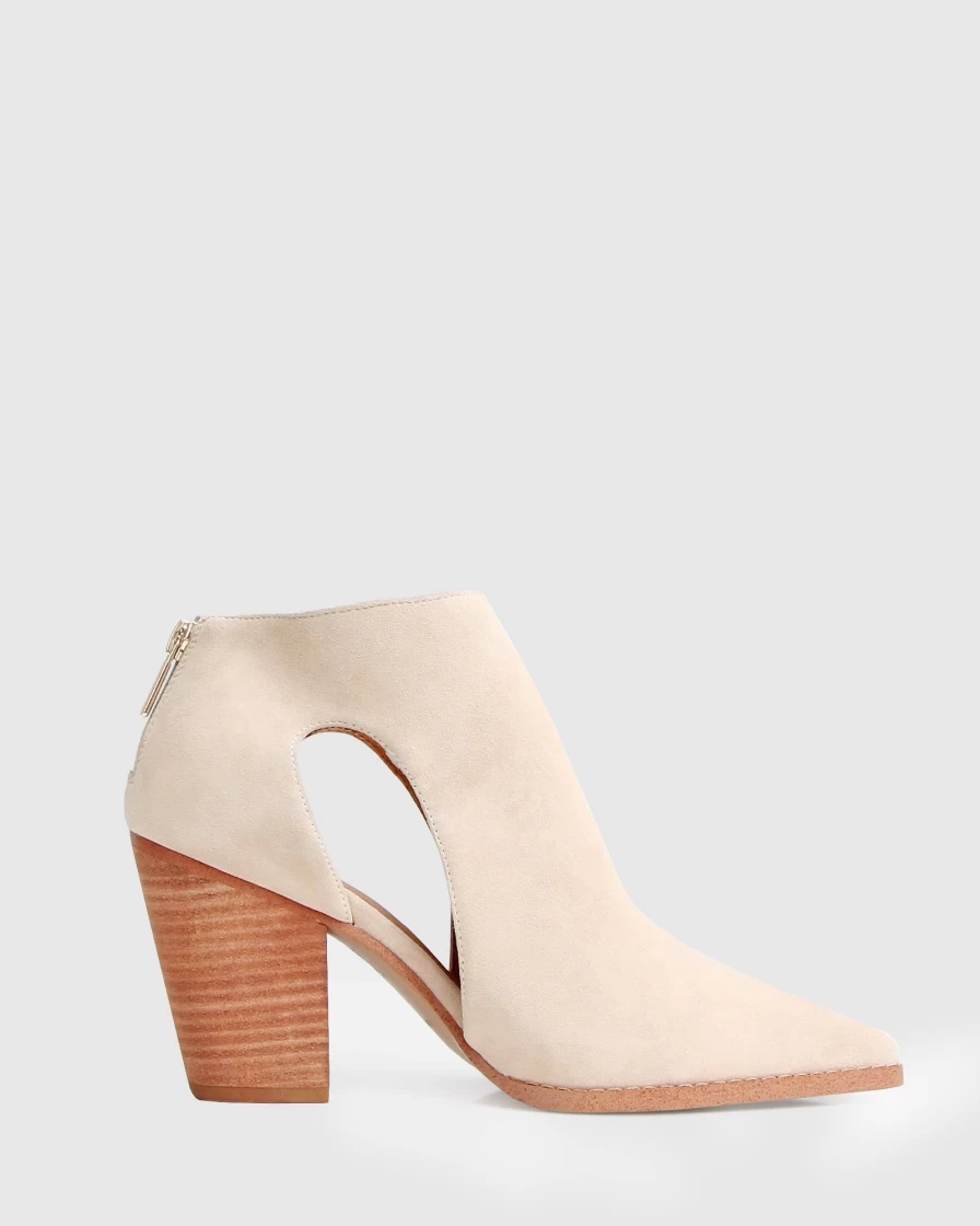 Belle & Bloom Women's Midnight Special Suede Ankle Boots in Sand - Comfortable Casual Footwear