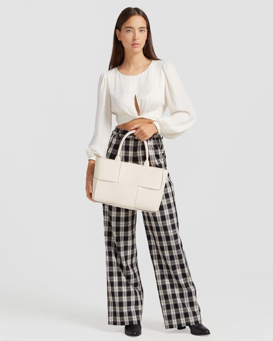 Belle & Bloom Women's No Way Home Off-White Cropped Top