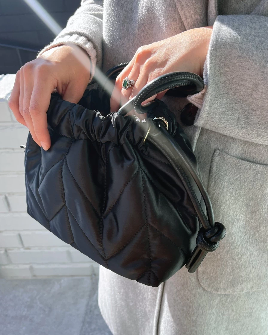 Belle & Bloom Women's Killer Queen Black Crossbody Bag with Adjustable Drawstring