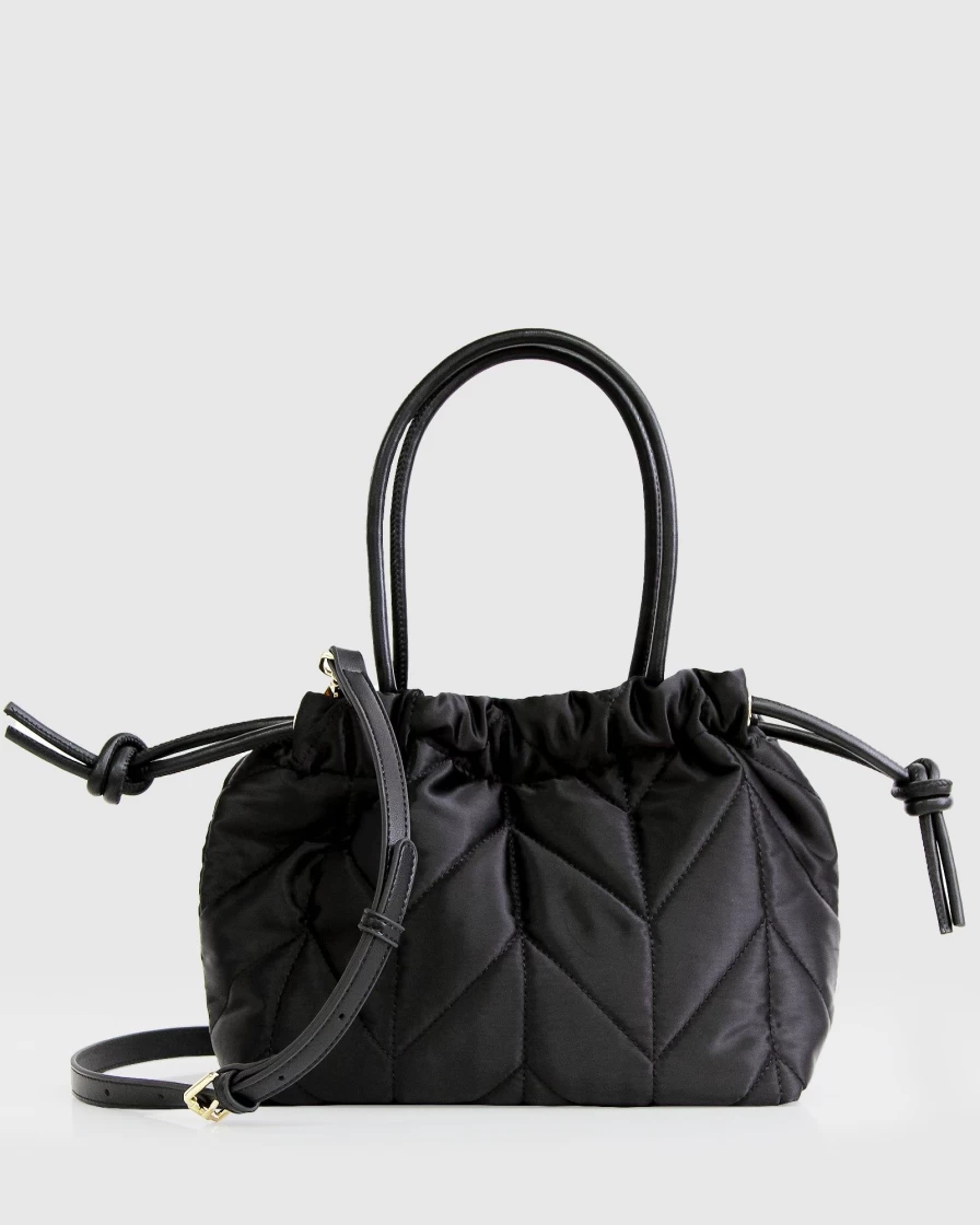 Belle & Bloom Women's Killer Queen Black Crossbody Bag with Adjustable Drawstring
