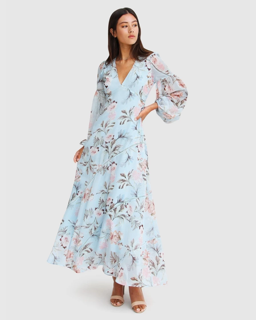 Belle & Bloom Women's Light Blue In Your Dreams Maxi Dress - Flowy Boho Summer Dress