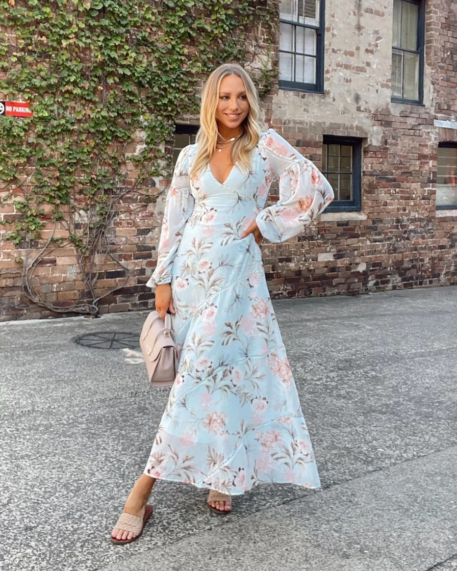 Belle & Bloom Women's Light Blue In Your Dreams Maxi Dress - Flowy Boho Summer Dress