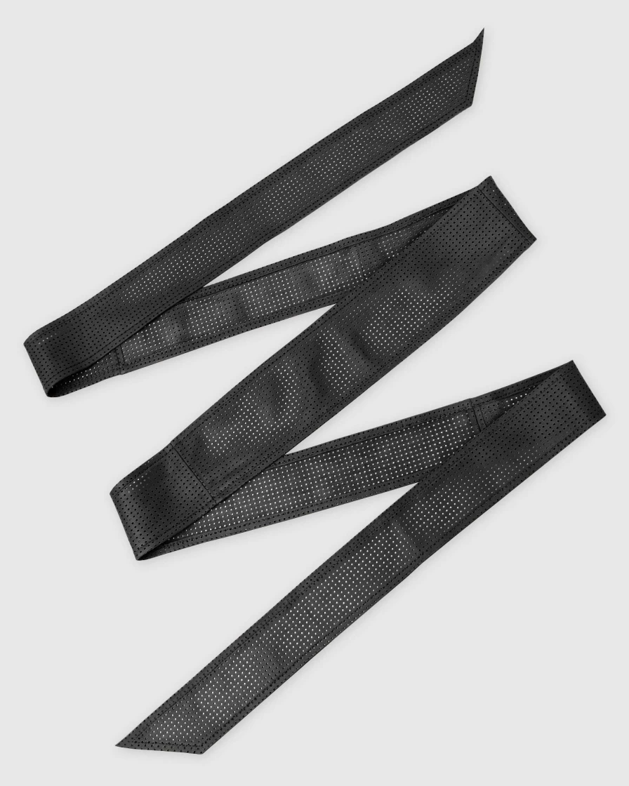 Belle & Bloom Women's Black Perforated Leather Belt - Stylish Escalate Design