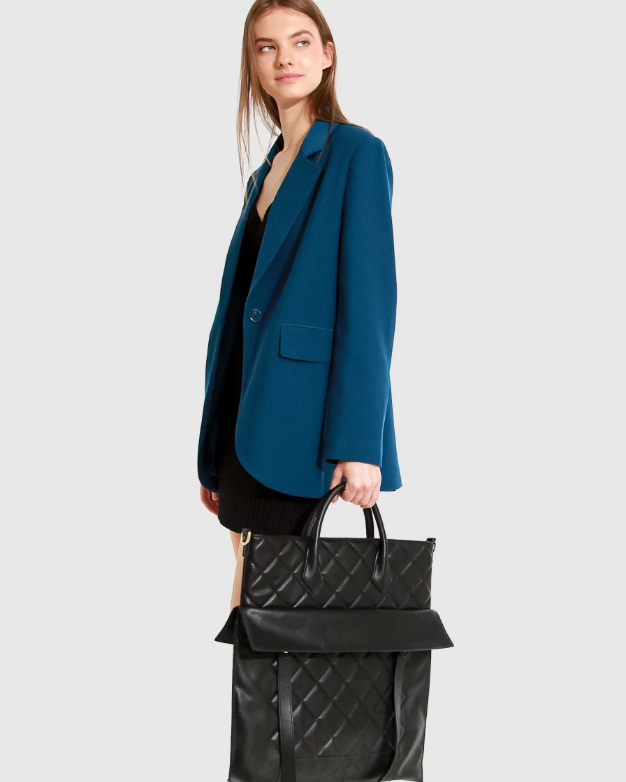 Belle & Bloom Women's Dark Teal Unchained Heart Blazer - Elegant Tailored Jacket