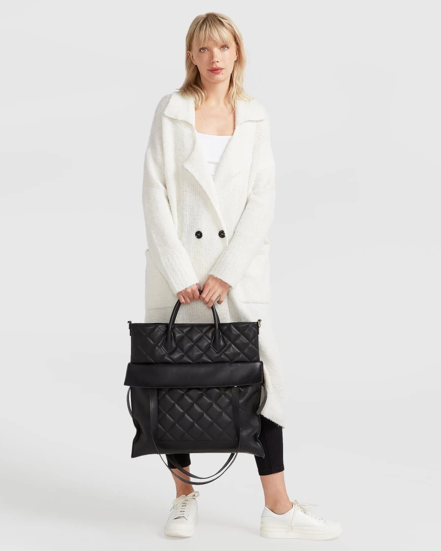 Belle & Bloom Women's Sustainable White Sweater Coat - Born To Run Eco-Friendly Knitwear