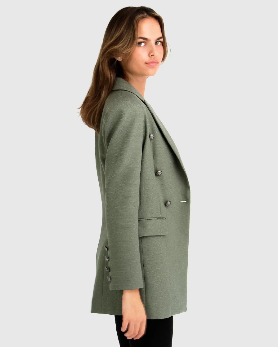 Belle & Bloom Women's Military Style Princess Polina Textured Weave Blazer - Tailored Jacket for Women