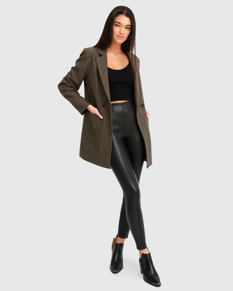Belle & Bloom Women's Kensington Oversized Coat in Brown - Classic Long Wool Blend Winter Jacket